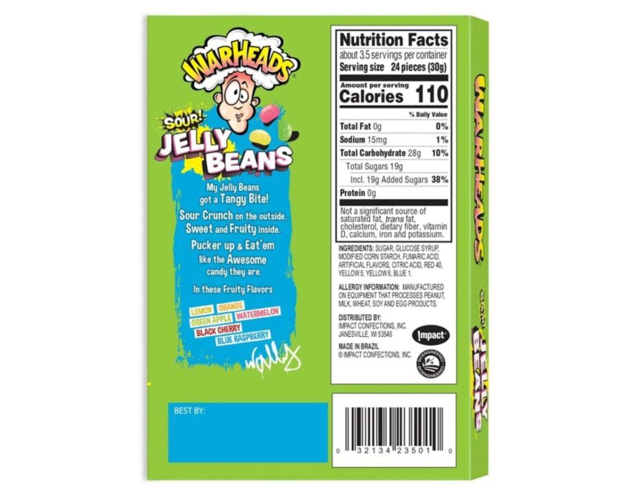 Warheads Theatre Box Jelly Beans 113G CANDY’S - XMANIA Ireland 4